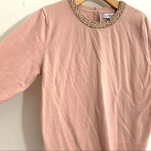 Liz Claiborne rose pink light sweater size L p - Picture 3 of 8